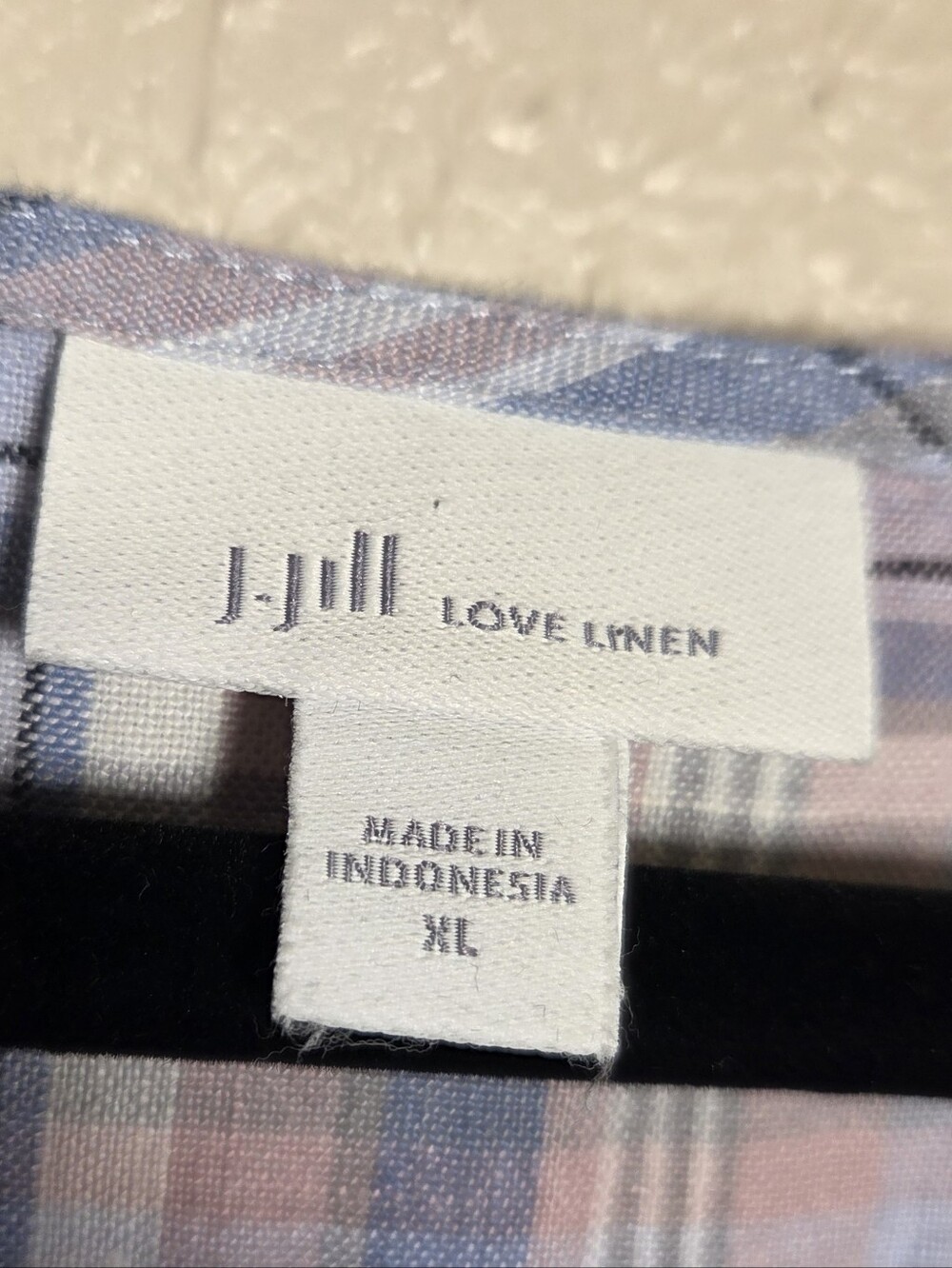 J. Jill Love Linen Women's XL Plaid Sun Summer Maxi Dress Sleeveless Blue Pink - Picture 4 of 7